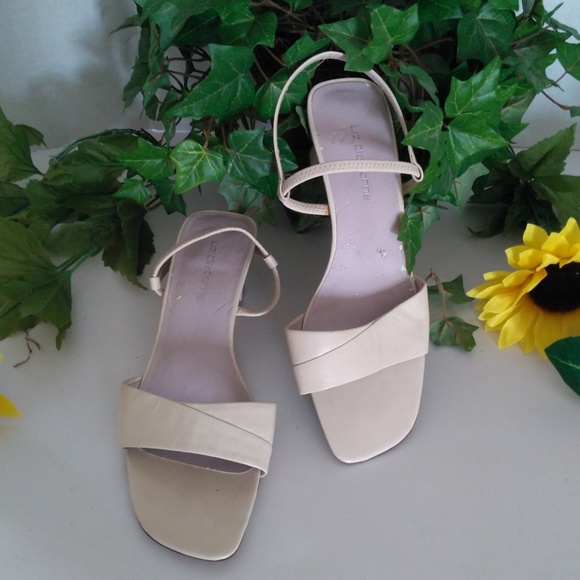 Liz Claiborne Shoes - Liz Claiborne | Vtg Cream Leather Slingbacks Sz6.5